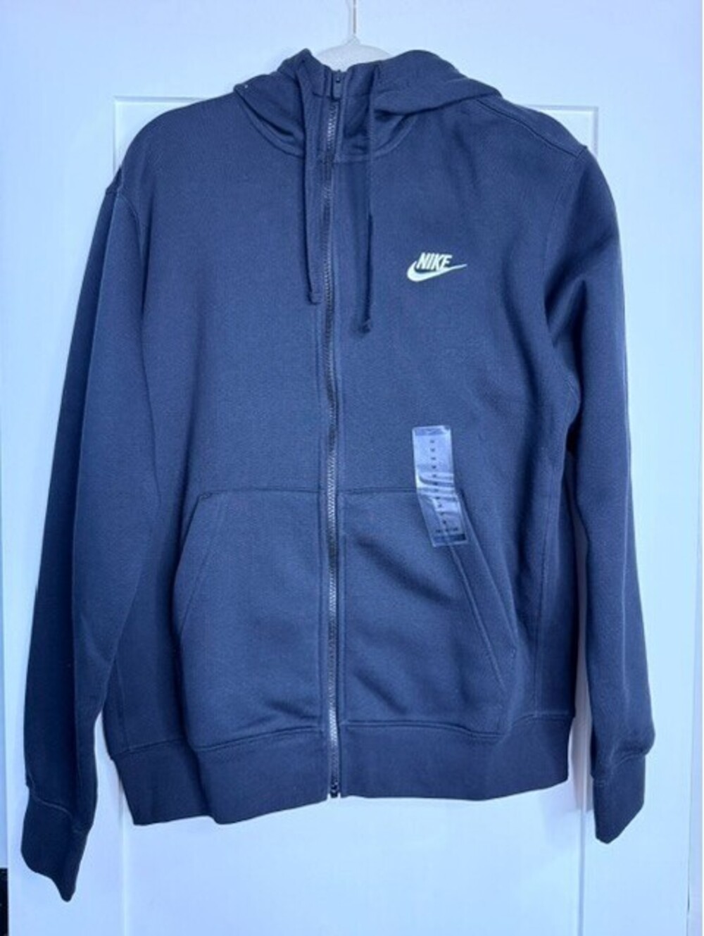 Nike Sportswear Men's Black Full Zip Hoodie Fleece Sweatshirt Swoosh Logo NWT